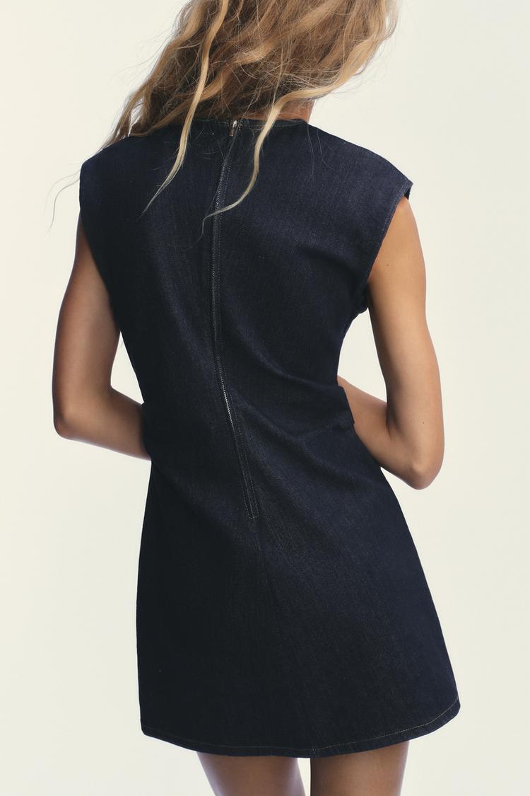 CONTRASTING PINSTRIPE DRESS