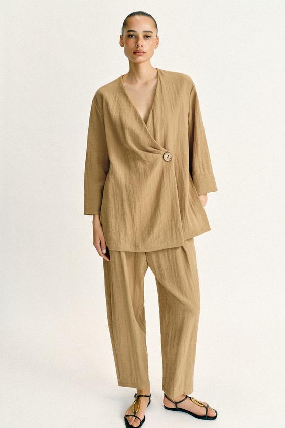 FLOWY ELASTIC WAIST PANTS SET from Zara - $49.90