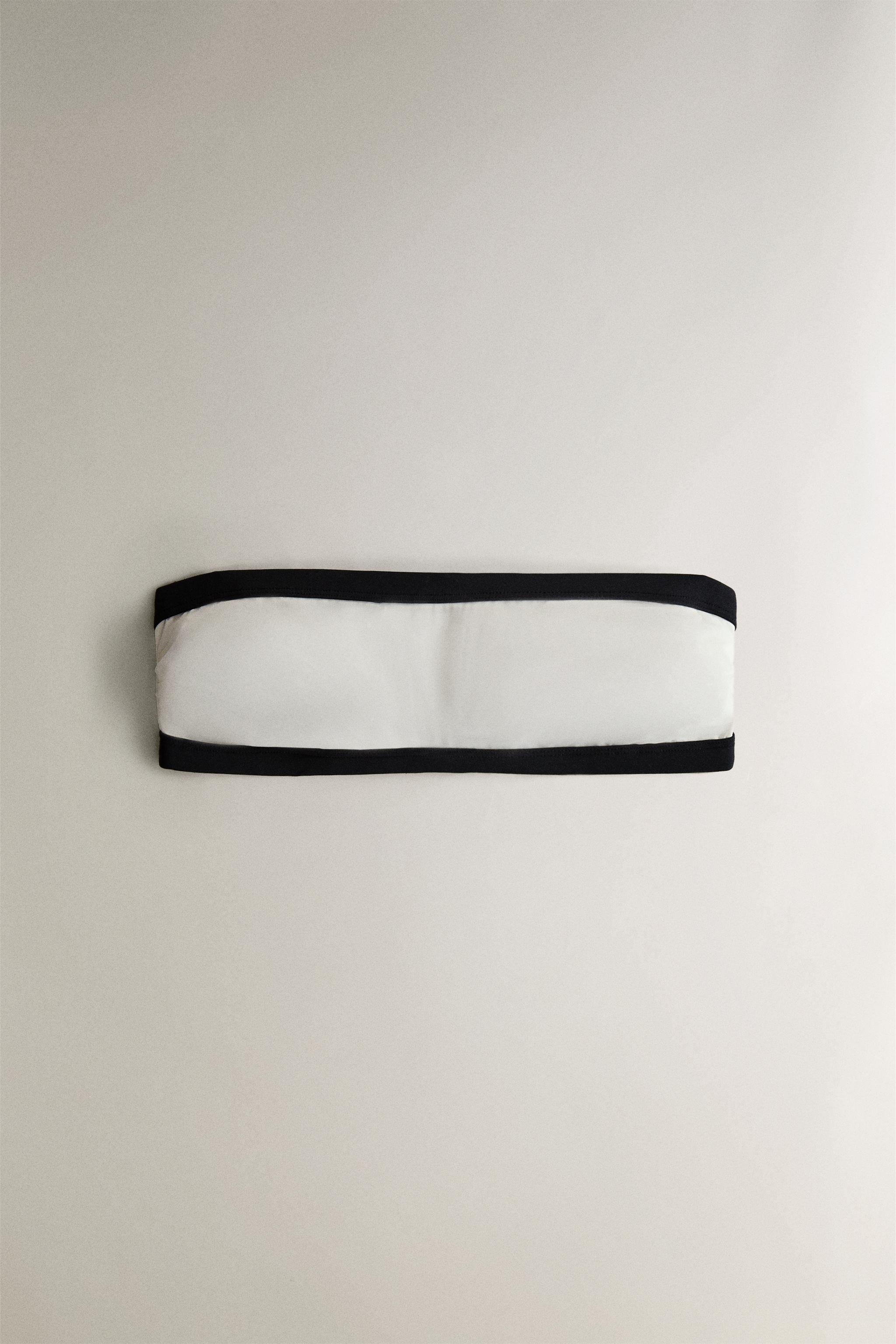 PLAIN CONTRAST BAND BANDEAU BEACH BIKINI TOP