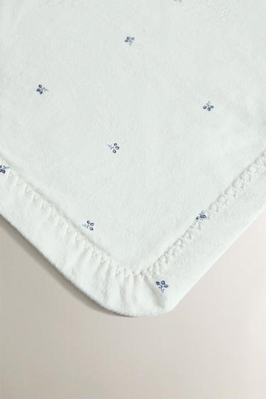 FLEECE FLORAL BABY BLANKET - Ecru by Zara - Image 1