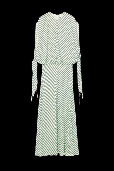 VESTIDO RAYAS LAZADAS LIMITED EDITION - Blanco / Verde de Zara - Imagen 0