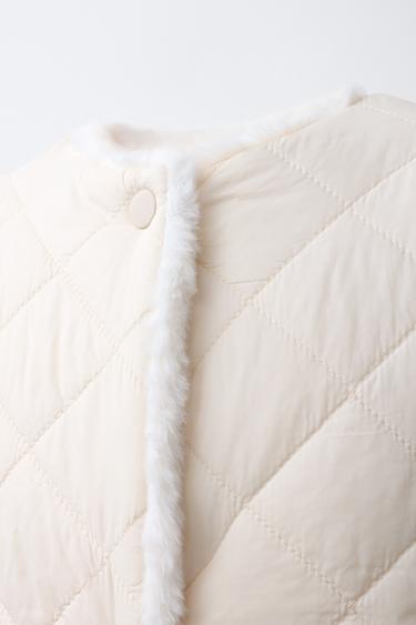 REVERSIBLE FAUX FUR GILET - Ecru by Zara - Image 4