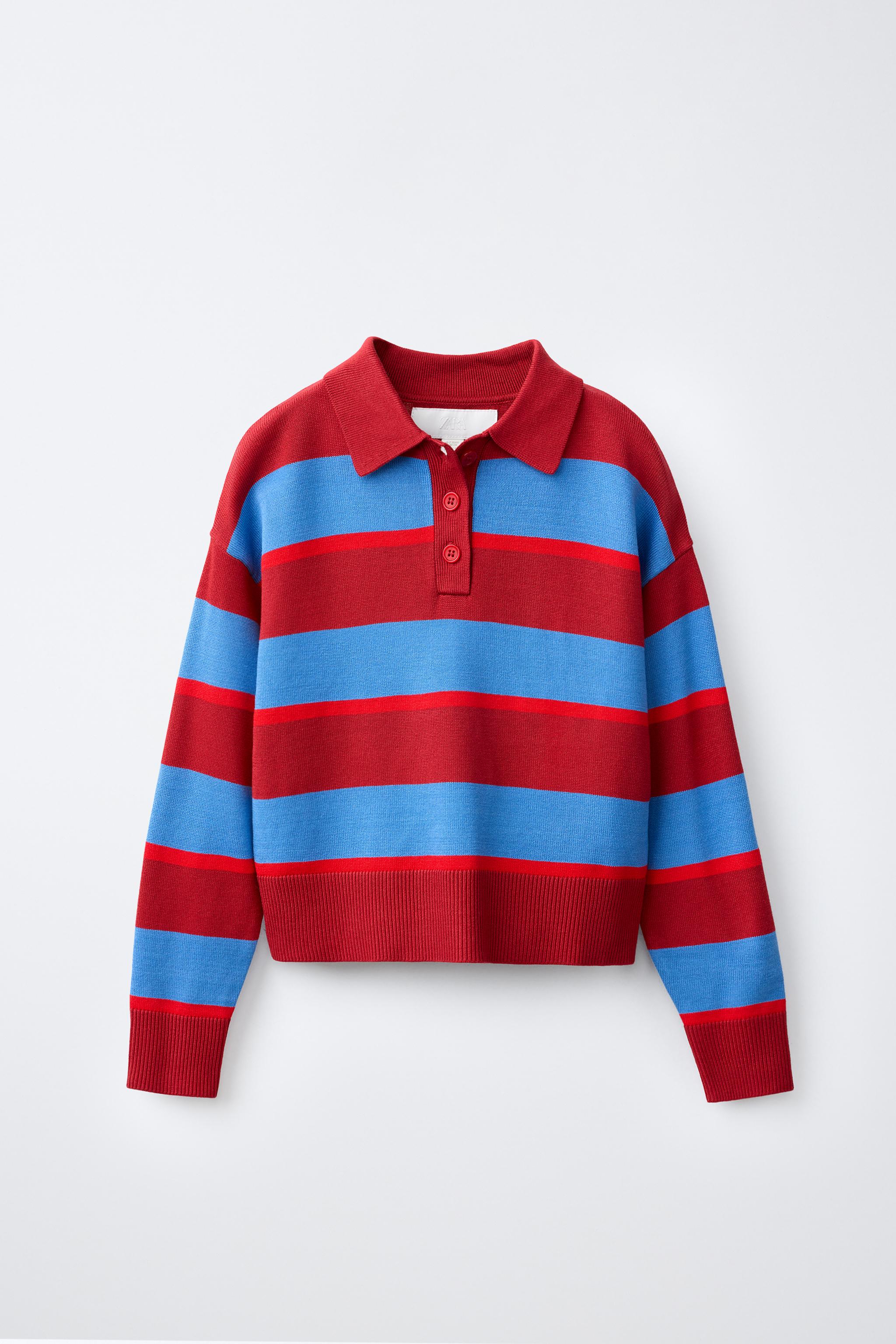 STRIPED KNIT POLO JUMPER - striped | ZARA United States