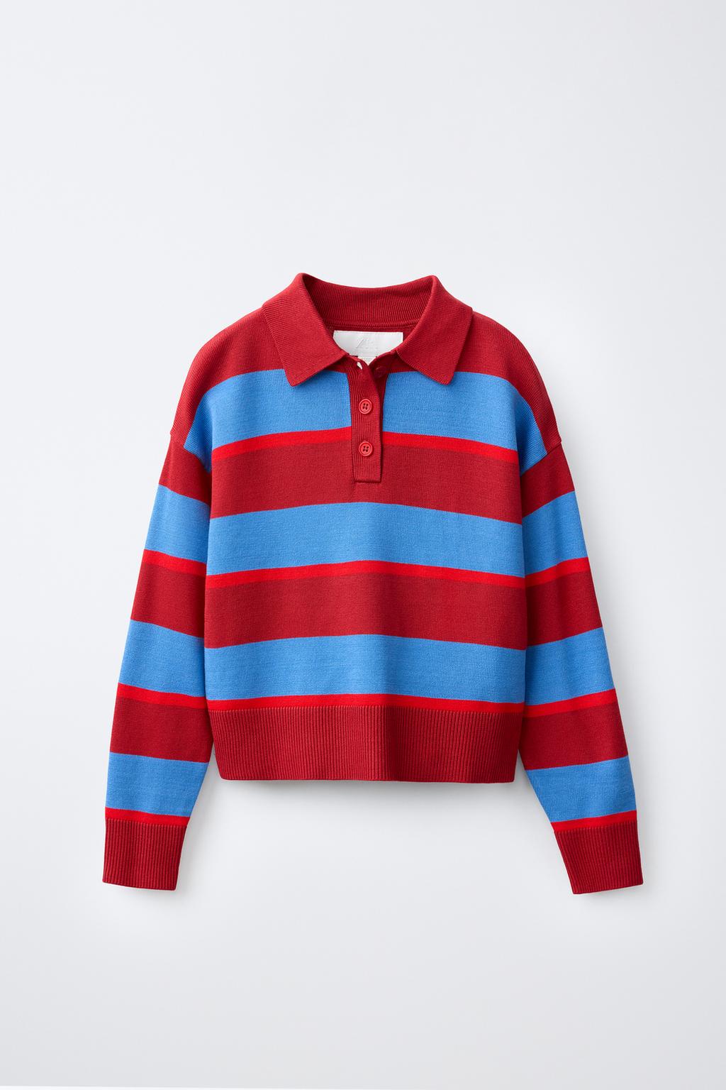 Zara Zolaqlı polo trikotaj