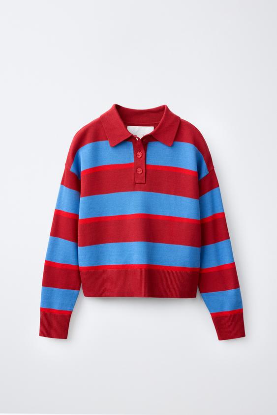 STRIPED POLO KNIT JUMPER - striped de Zara - Imagen 0