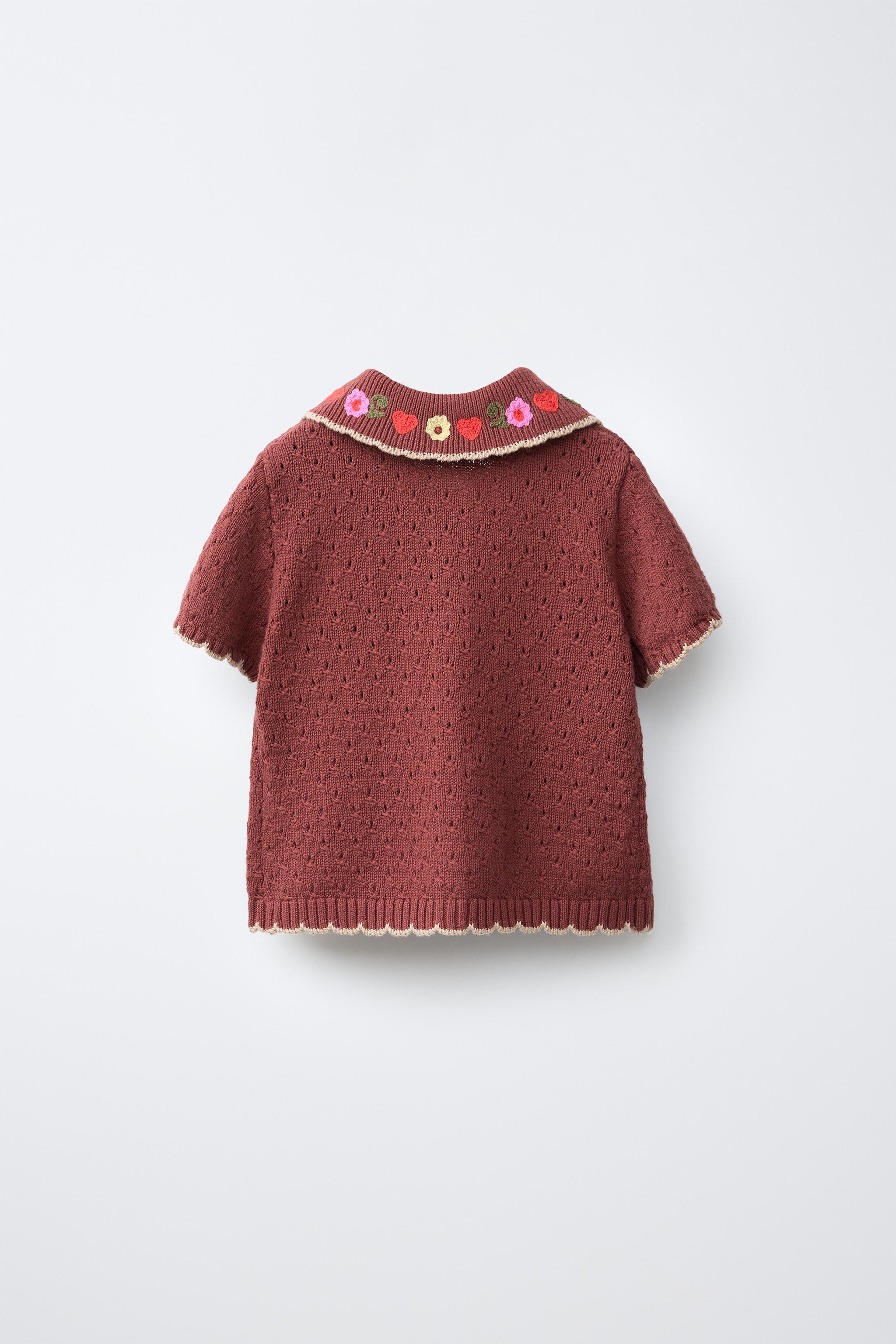 EMBROIDERED FLORAL KNIT POLO SISSEL EDELBO X ZARA KIDS