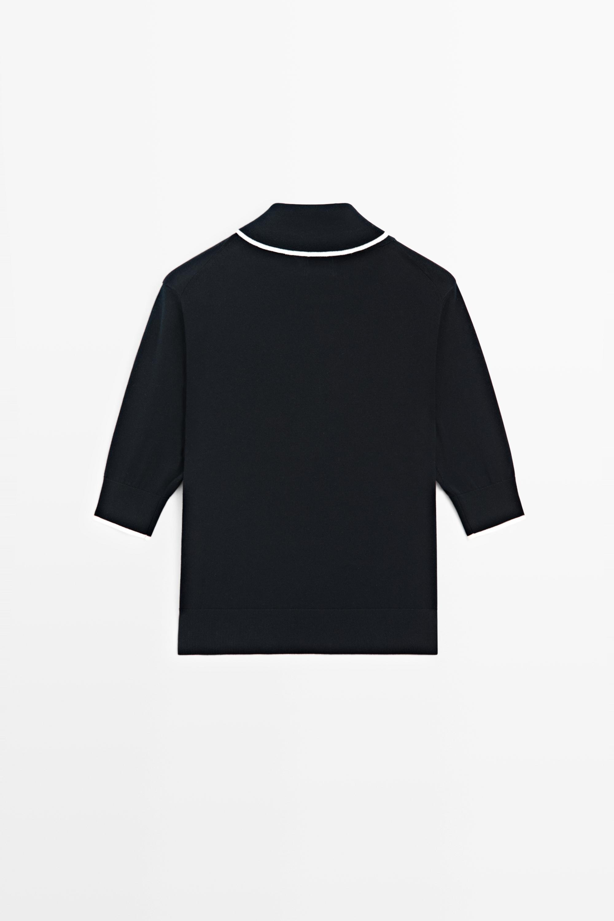 Pull en maille 100 % coton avec détail foulard