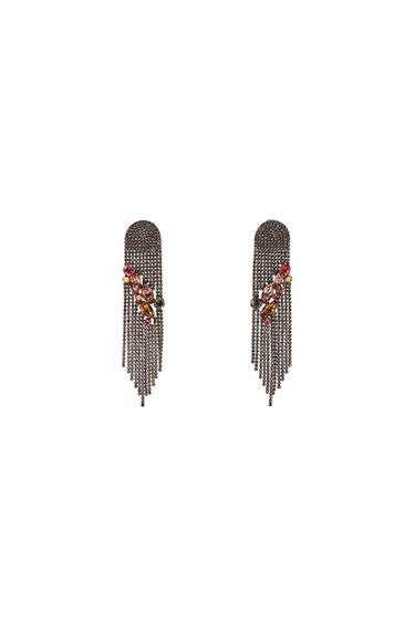 BOUCLES D'OREILLES À BRILLANTS ET FRANGES - Or vieilli de Zara