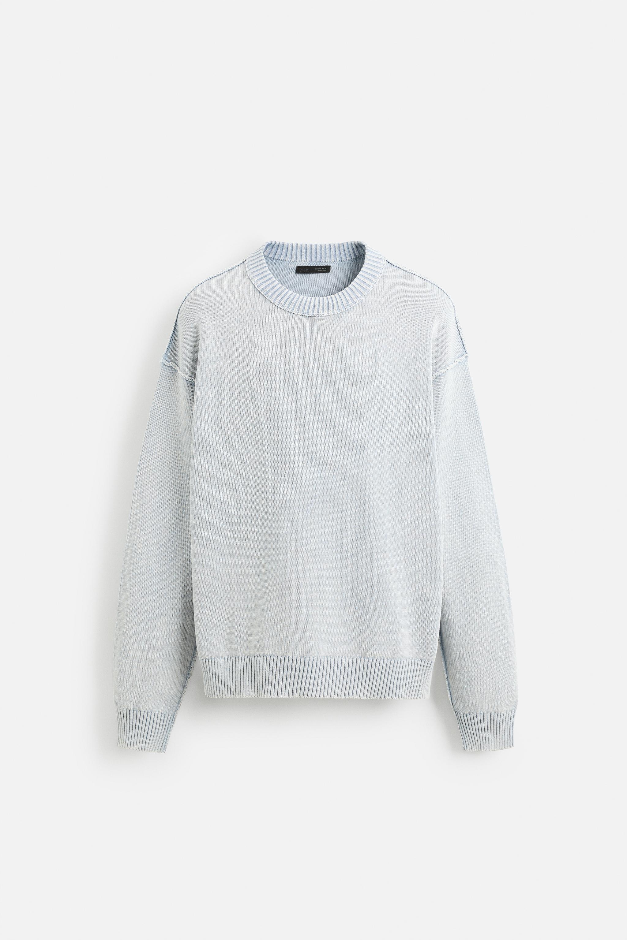 かり　0919 WASHED REVERSE EFFECT SWEATER - Sky blue | ZARA United States