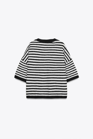 PULL À RAYURES 100 % LAINE - rayures de Zara - Image 7