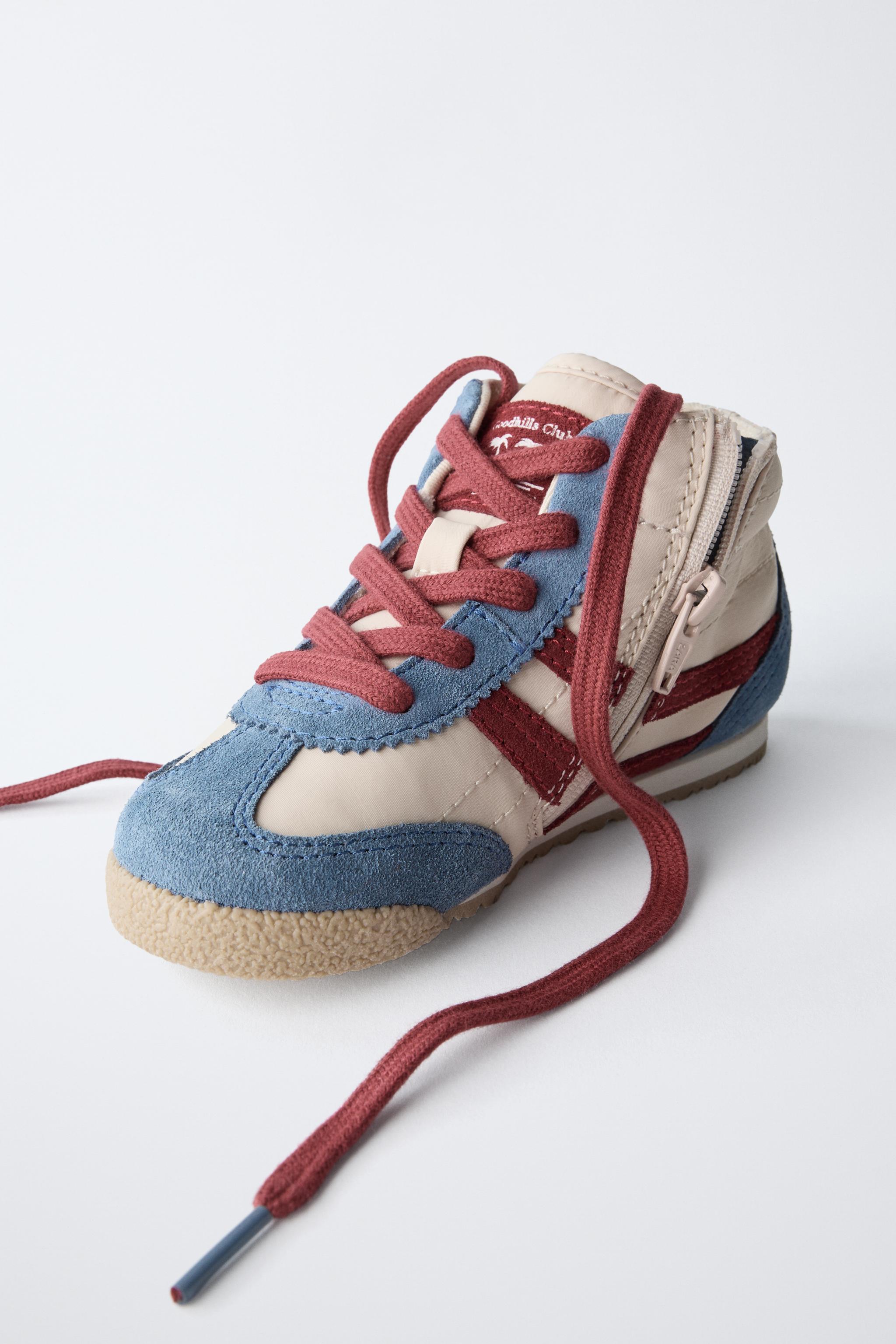 コントラストハイカットスニーカー - ブルー | ZARA Japan / 日本