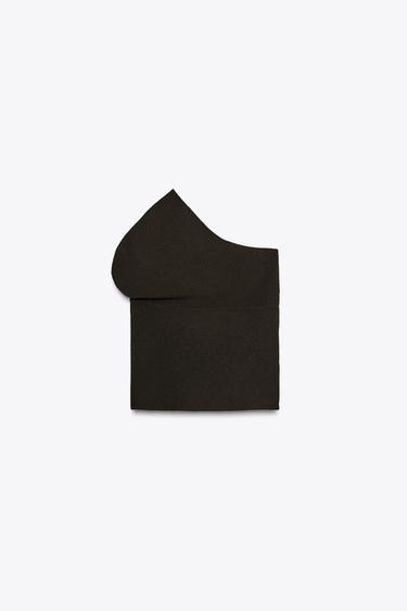 Zara ASYMMETRICAL KNIT TOP - Brown