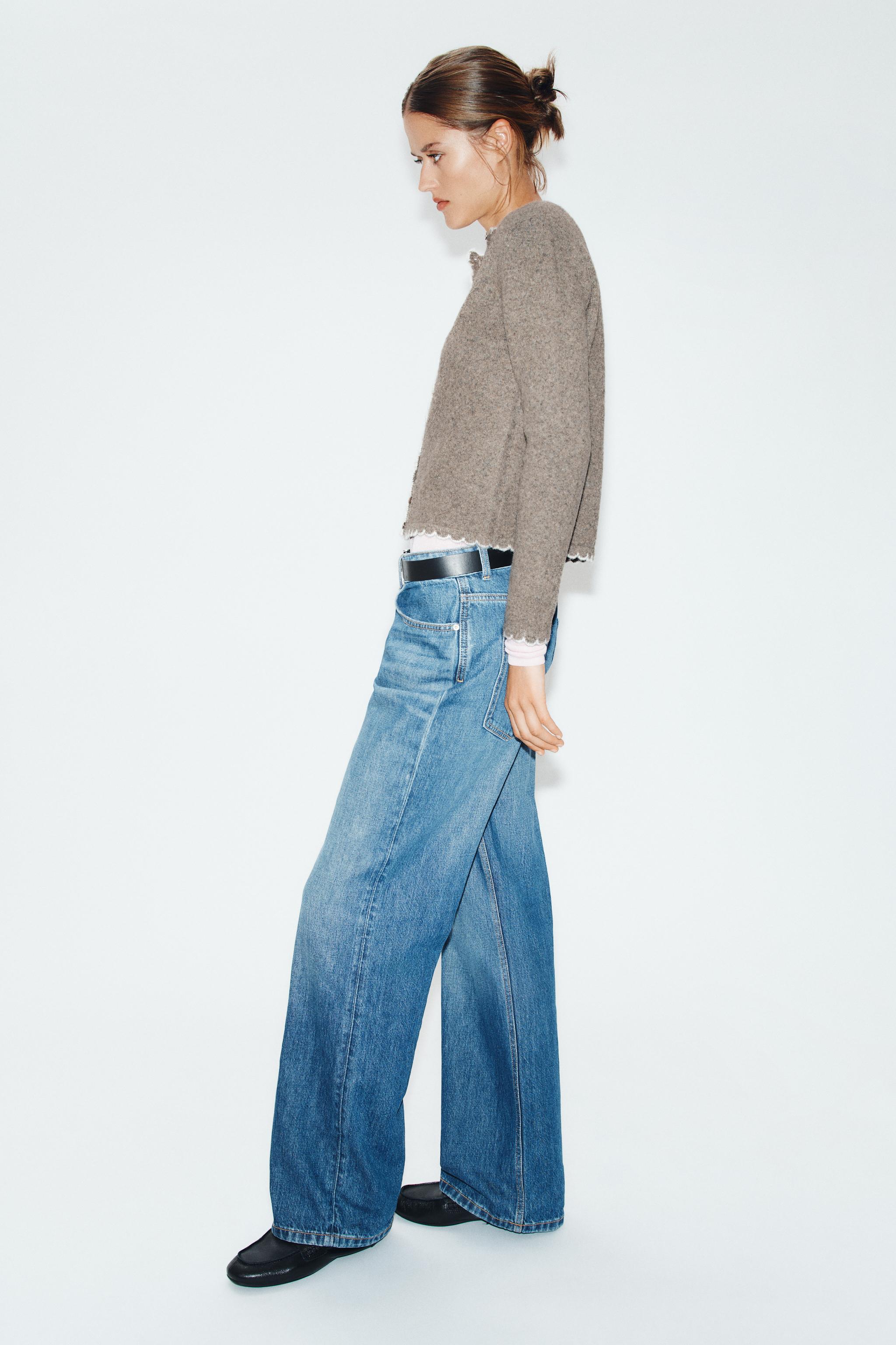 Zara KONTRAST BİYELİ TRİKO HIRKA görsel 4