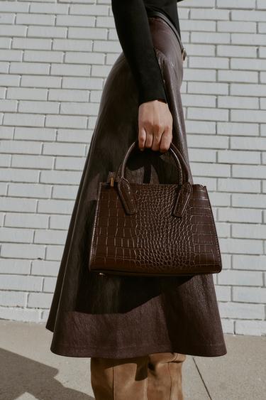 BOLSO MINI CITY RELIEVE - Marrón de Zara