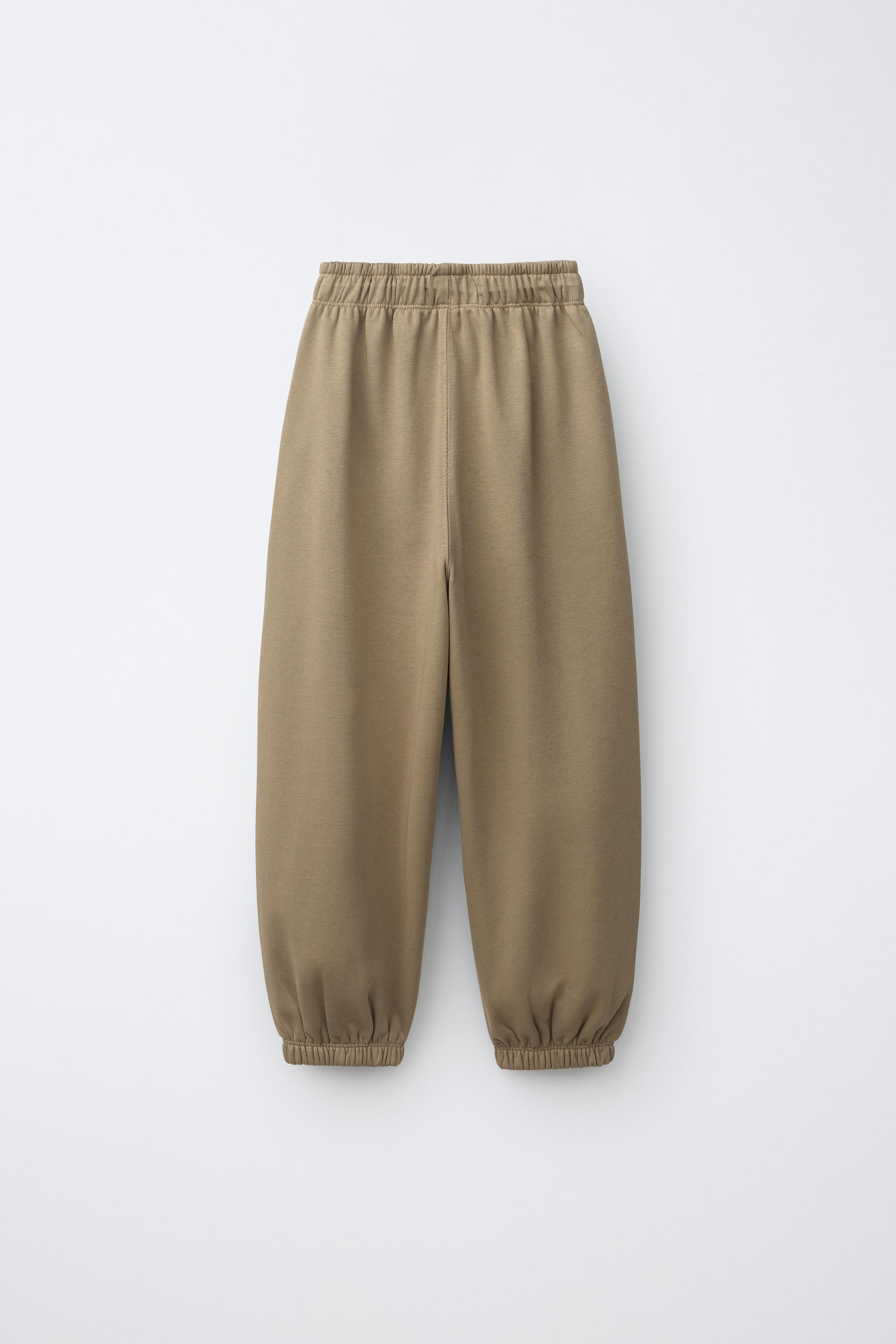 BALLOON PLUSH PANTS — Light brown