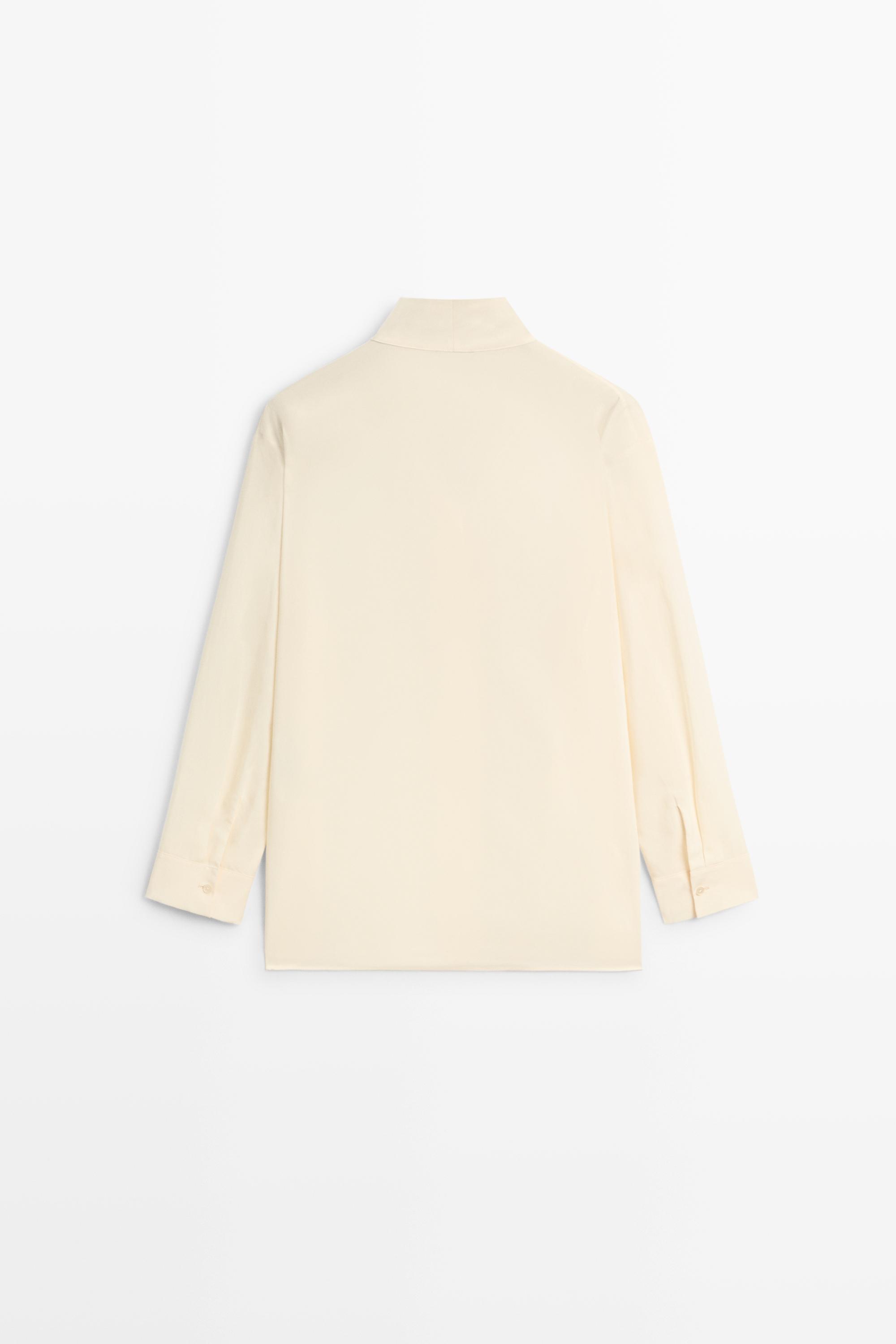 Flowing stand collar shirt