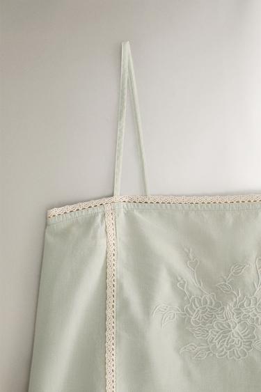 COTTON TOP WITH EMBROIDERY - Light green by Zara - Image 2