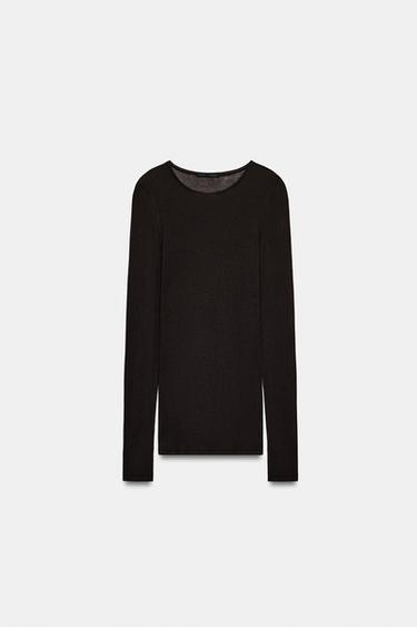 SUPIMA® LONG SLEEVE T-SHIRT - Chocolate by Zara