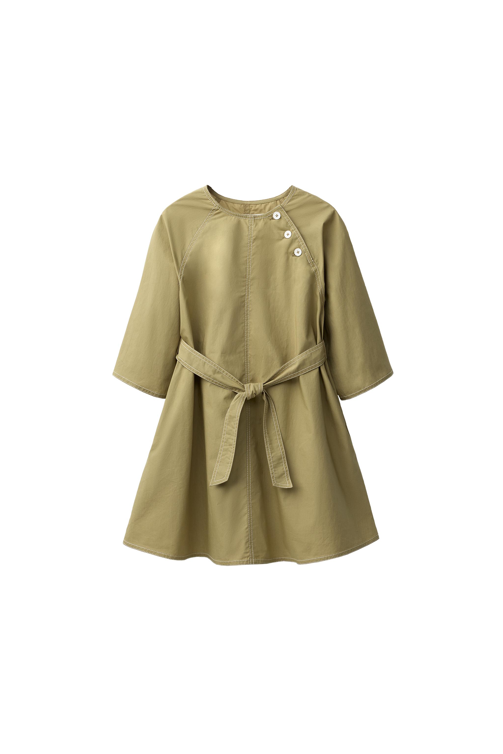 ポプリンベルト付きワンピース CARAMEL LONDON X ZARA - カーキ | ZARA