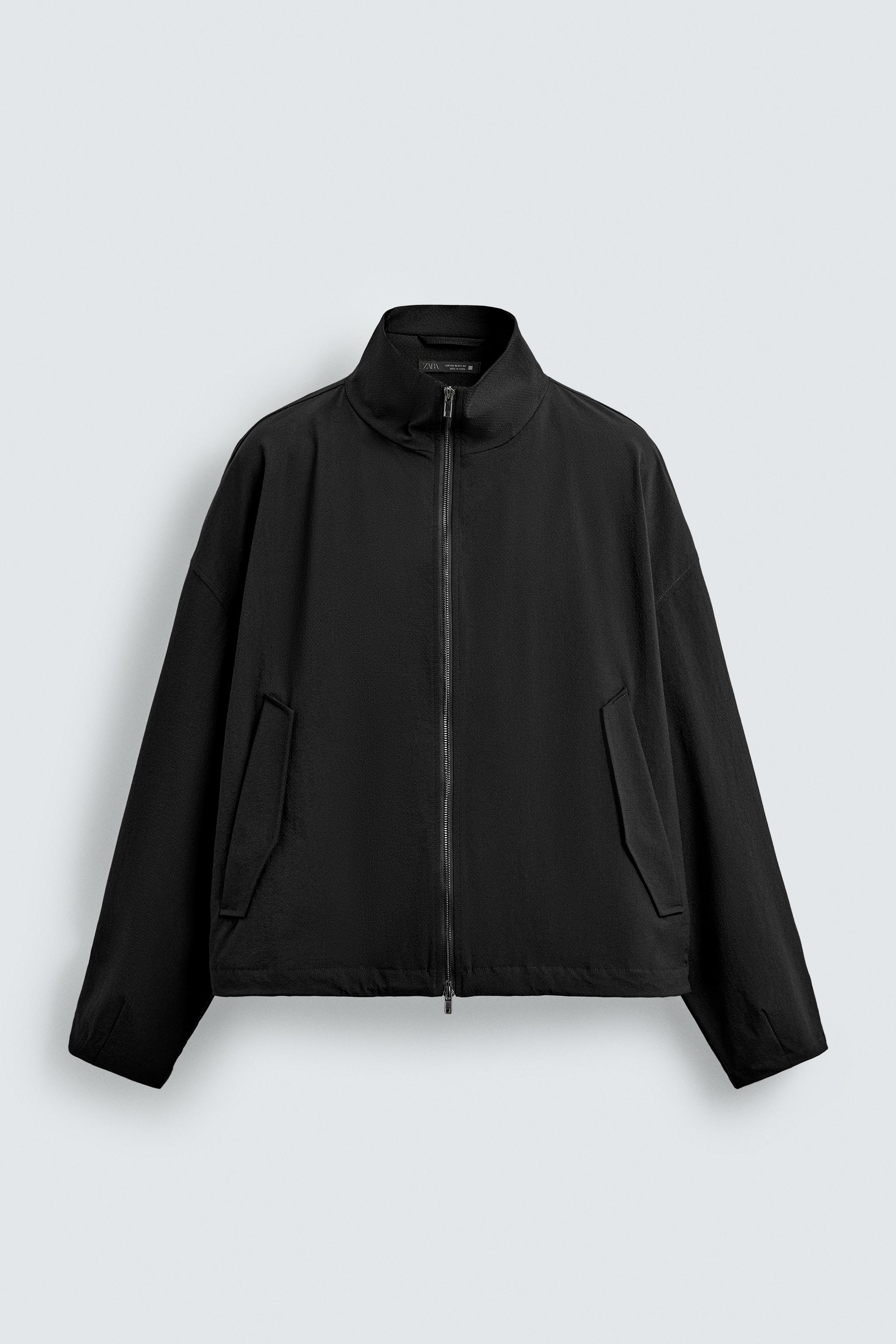 2023aw ZARA 異素材 ハイネック　ボンバージャケット アウター ZARA 2023aw ナイロン 異素材ハイネックボンバージャケット