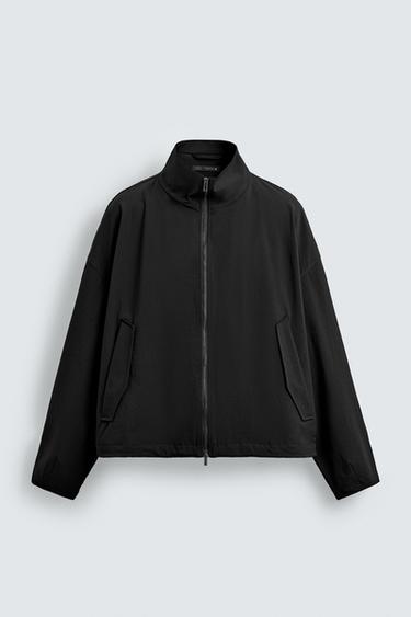 Zara 紋理感科技外套 - 黑色
