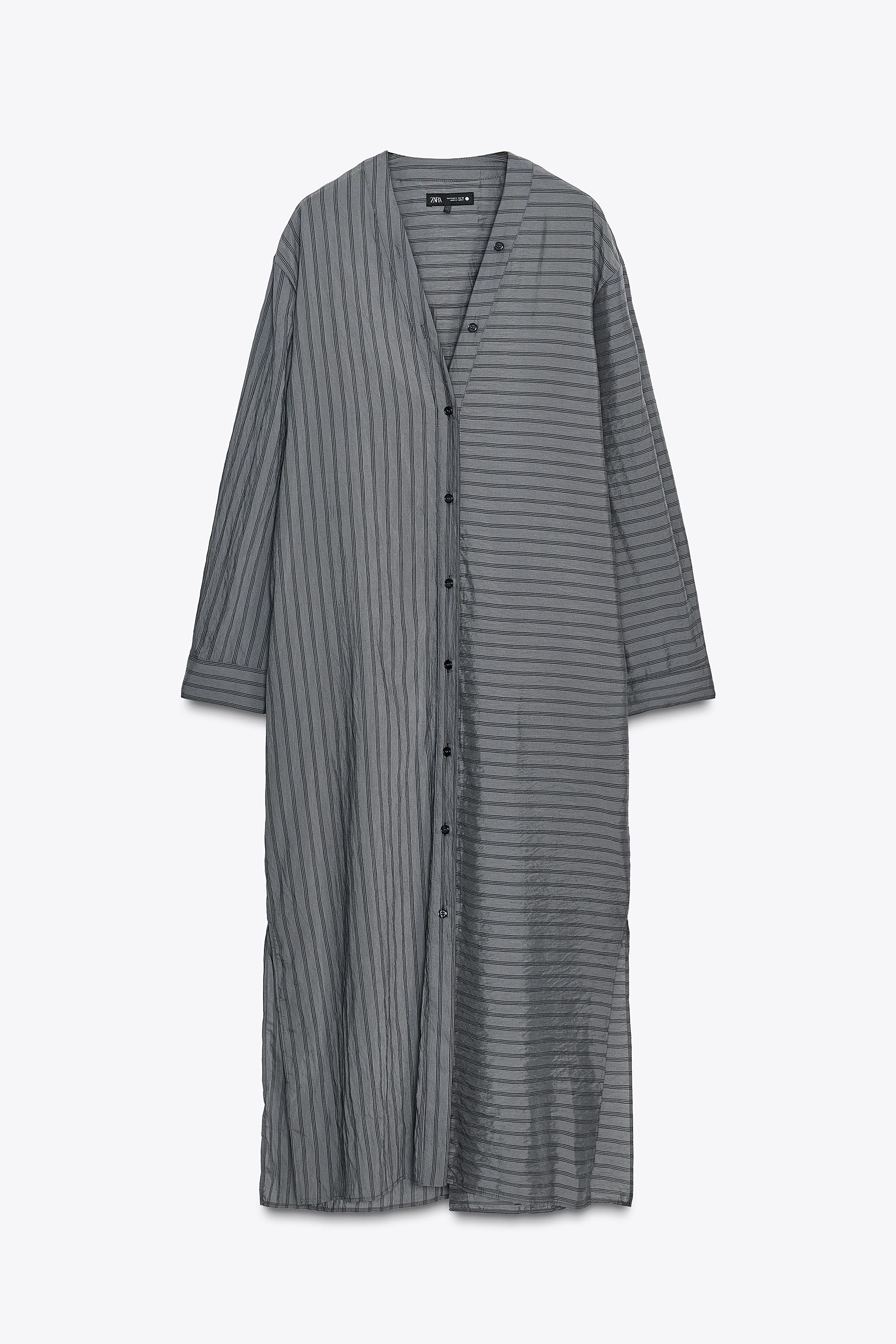 ZARA ZW COLLECTION ストライプ柄シャツワンピース 4786/071 ZW COLLECTION ストライプ柄シャツワンピース - エクリュ