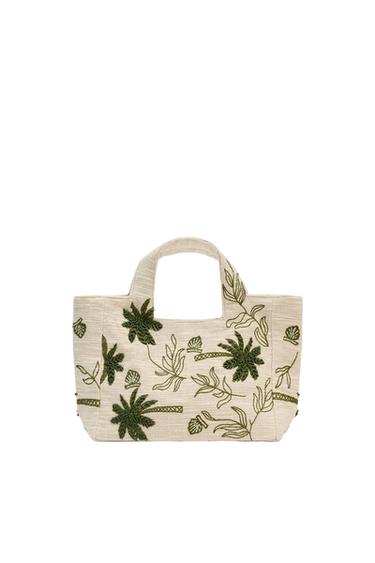 EMBROIDERED FABRIC TOTE BAG