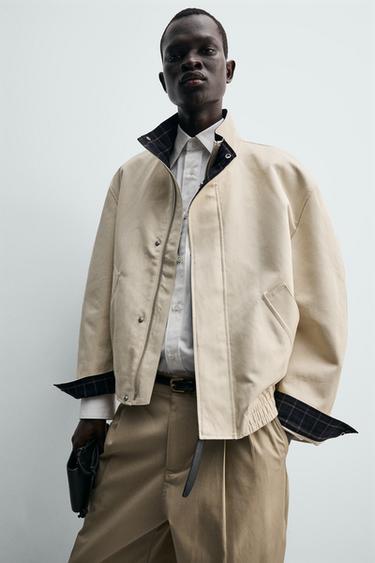 BLOUSON COL CONTRASTE - Crème de Zara - Image 6