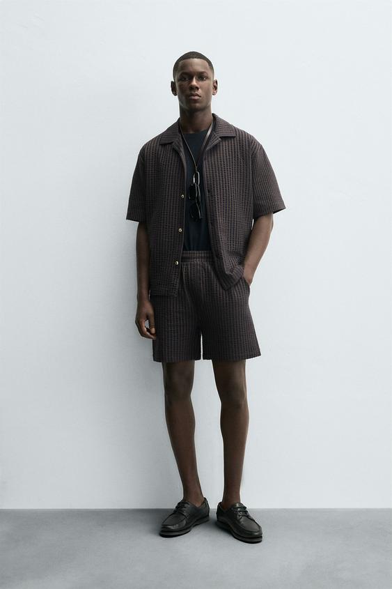 COMFORT STRIPED SEERSUCKER SHORTS