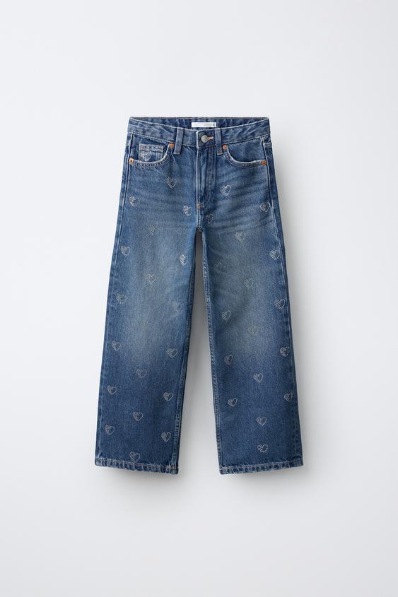 DENIM CORAZONES STRASS - Azul de Zara - Imagen 0