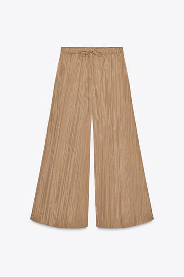 ZW COLLECTION PLEATED PALAZZO TROUSERS - Beige by Zara - Image 5