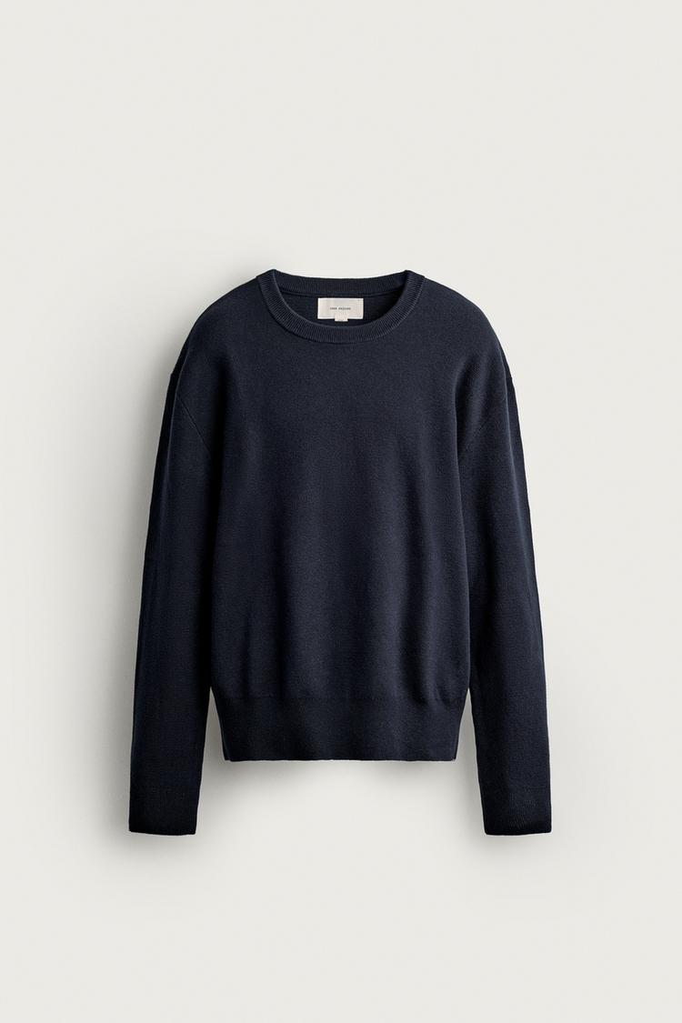 COTTON-WOOL COMPACT KNIT JUMPER