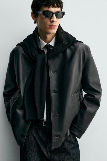 LEATHER JACKET - Black by Zara