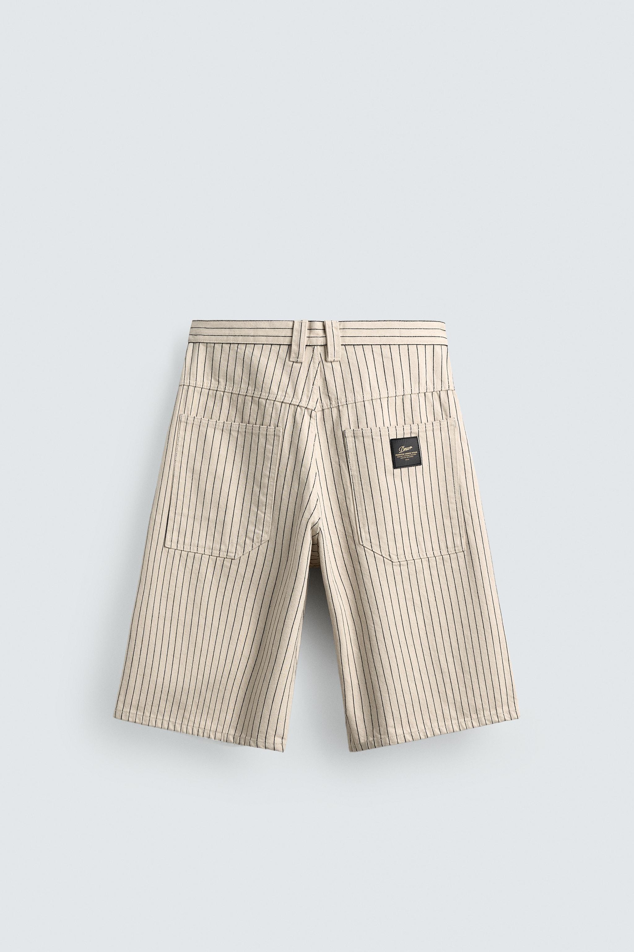 SHORT RELAXED FIT À RAYURES TENNIS