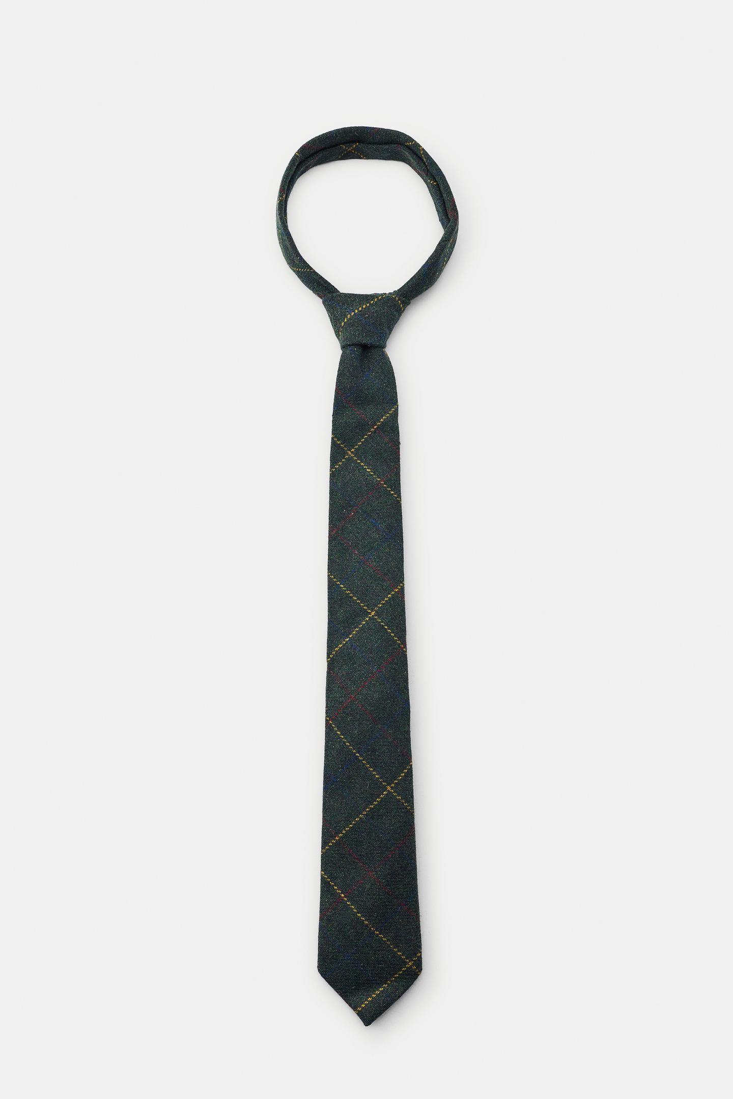 Женские галстуки Zara Wool-Blend Plaid Tie, цвет: Зелёный — фото 3