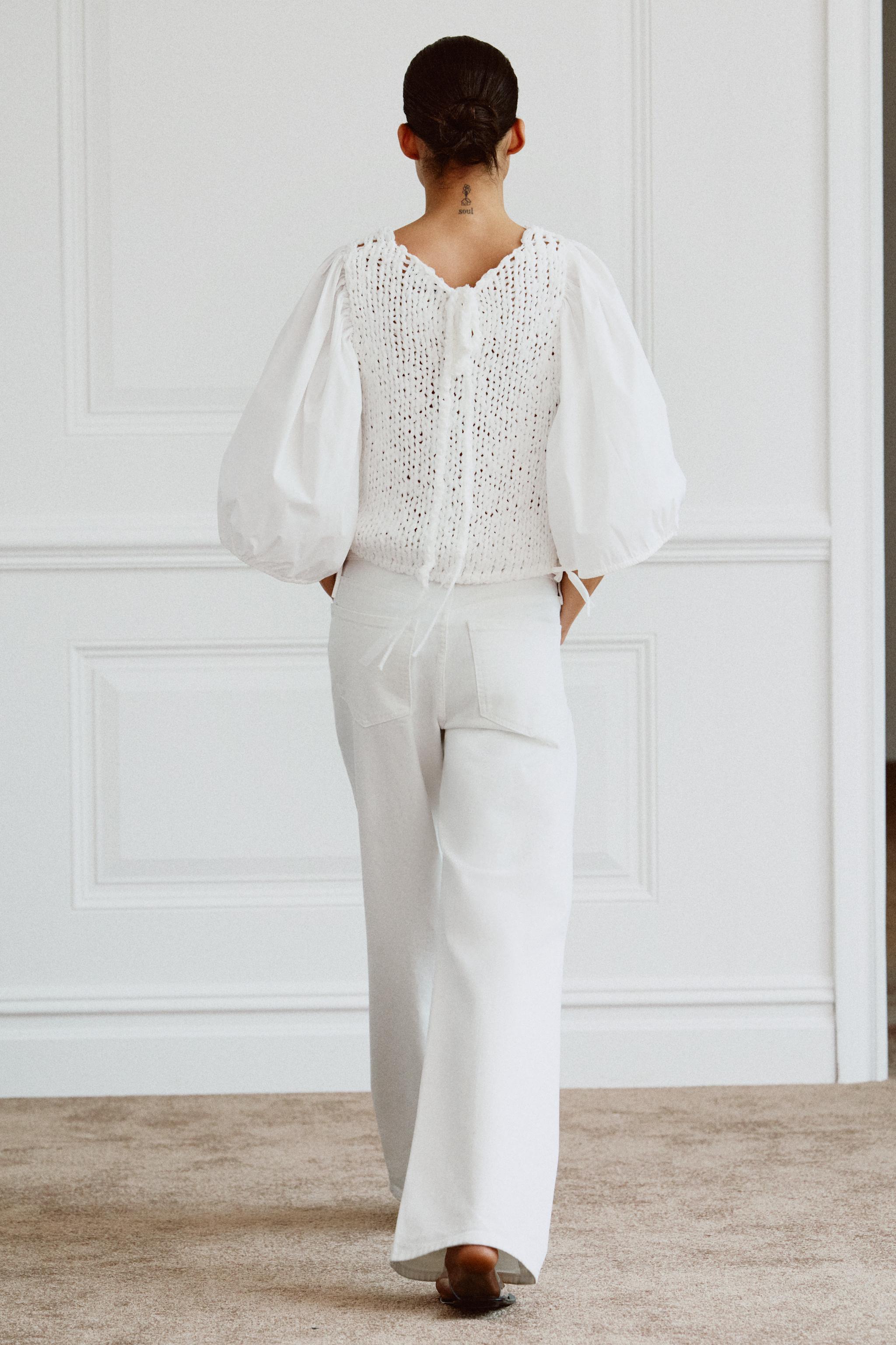 COMBINATION KNIT BLOUSE