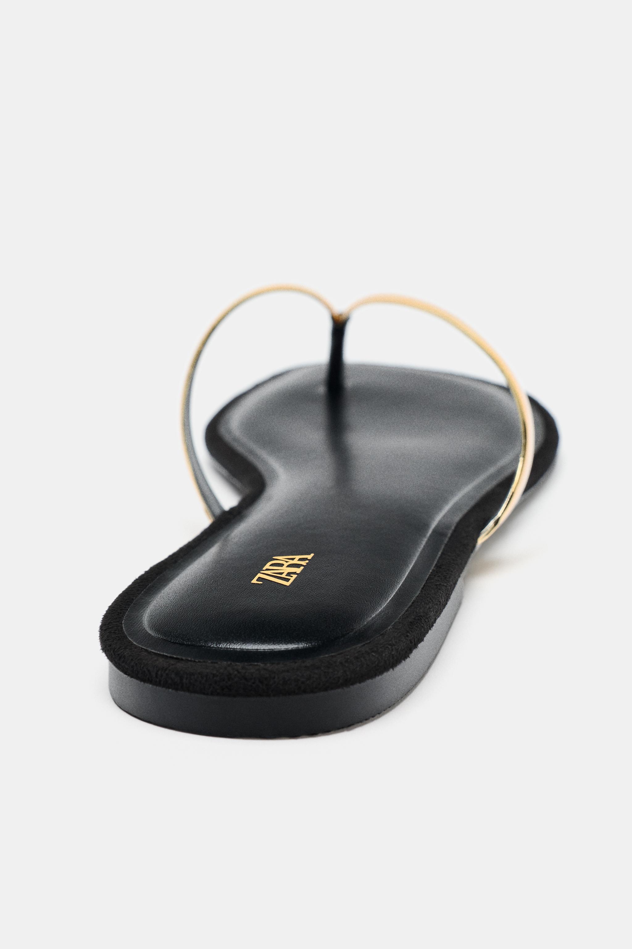 METALLIC DETAIL SLIDE SANDALS