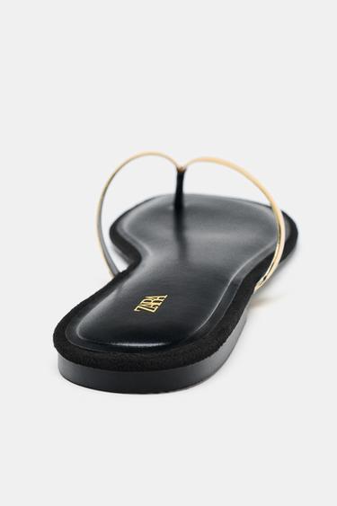 FLAT SANDALS WITH METAL DETAIL - Black by Zara - Image 5