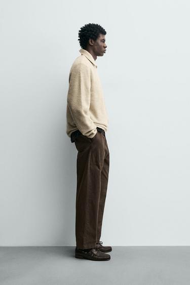 TEXTURED QUARTER-ZIP SWEATSHIRT - Ecru by Zara - Image 3