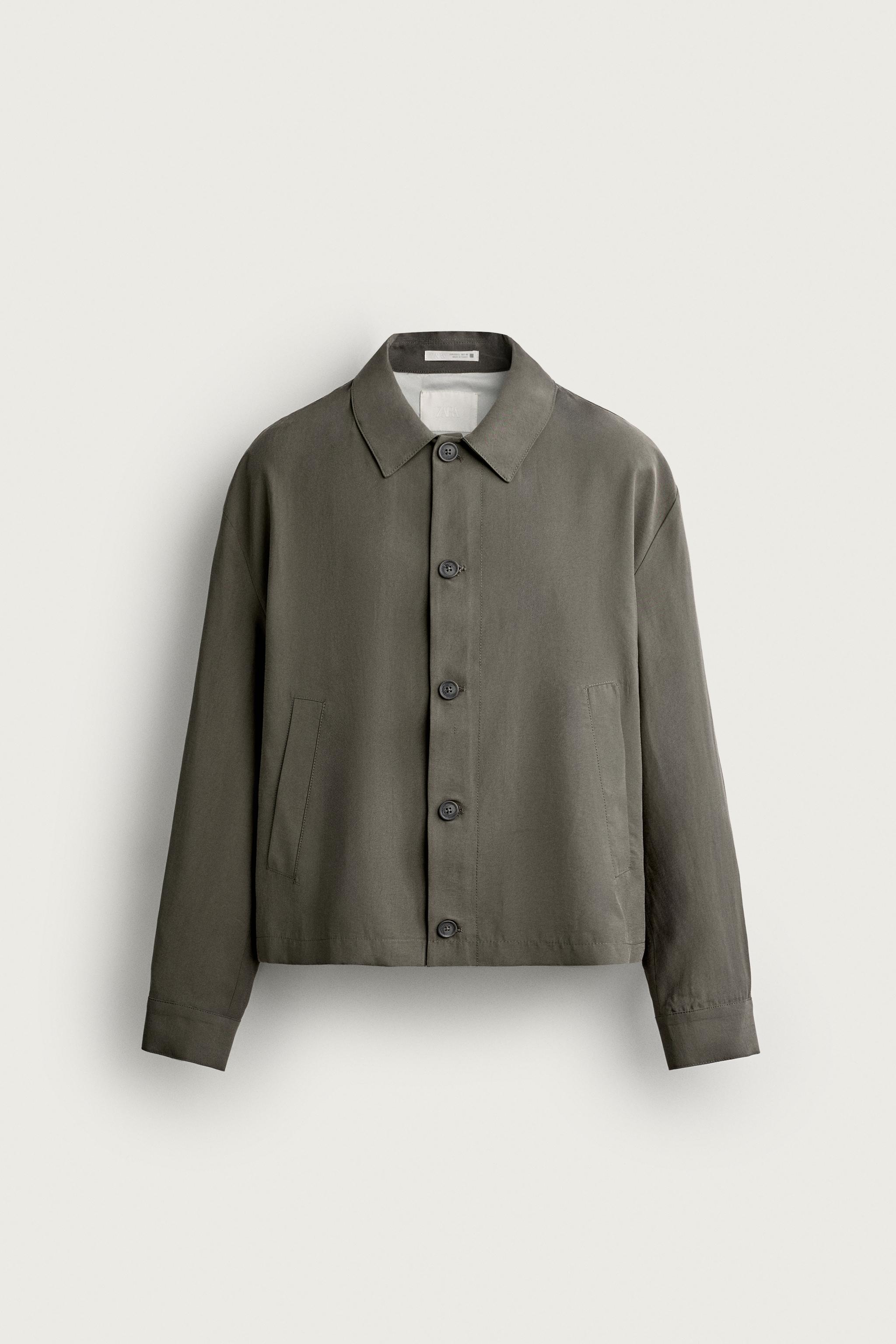 FLUID BOXY-FIT OVERSHIRT — Ecru / Khaki