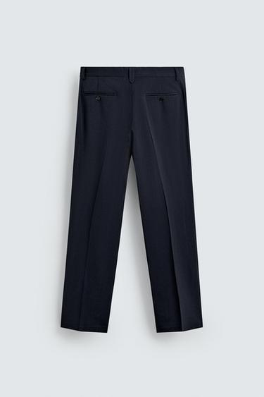 100% WOOL SUIT TROUSERS - Navy blue by Zara - Image 7