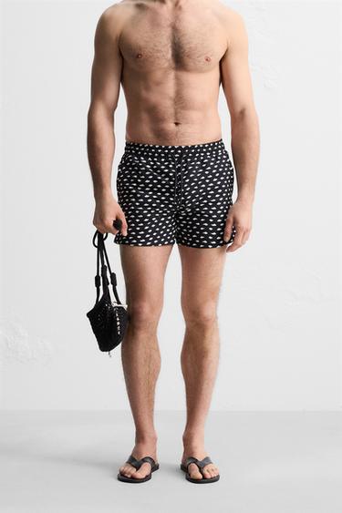 ABSTRACT PRINT SWIM SHORTS - Black by Zara - Image 6