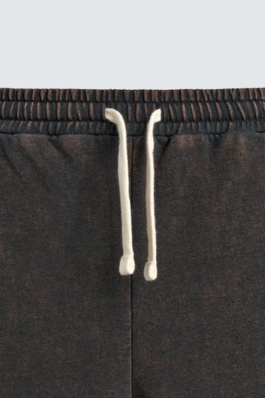 PANTALON JOGGING COUPE DROITE DÉLAVÉ - Gris anthracite de Zara - Image 8