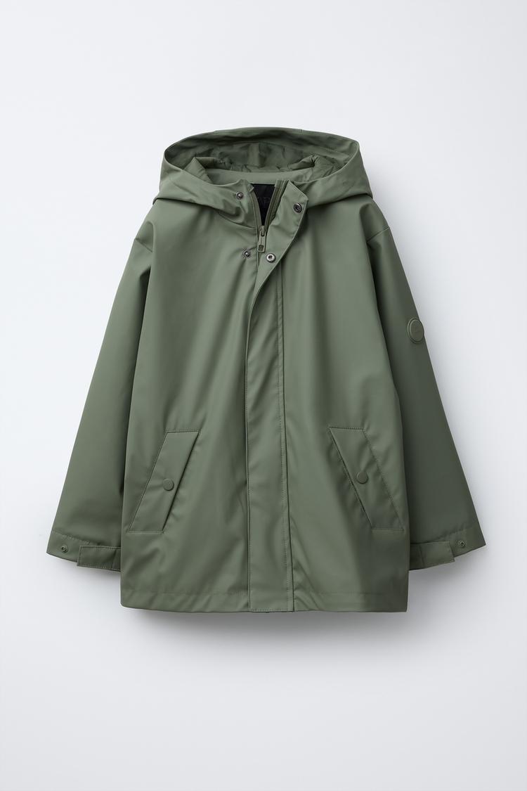 WATER REPELLENT RUBBERIZED PARKA Green ZARA South Africa