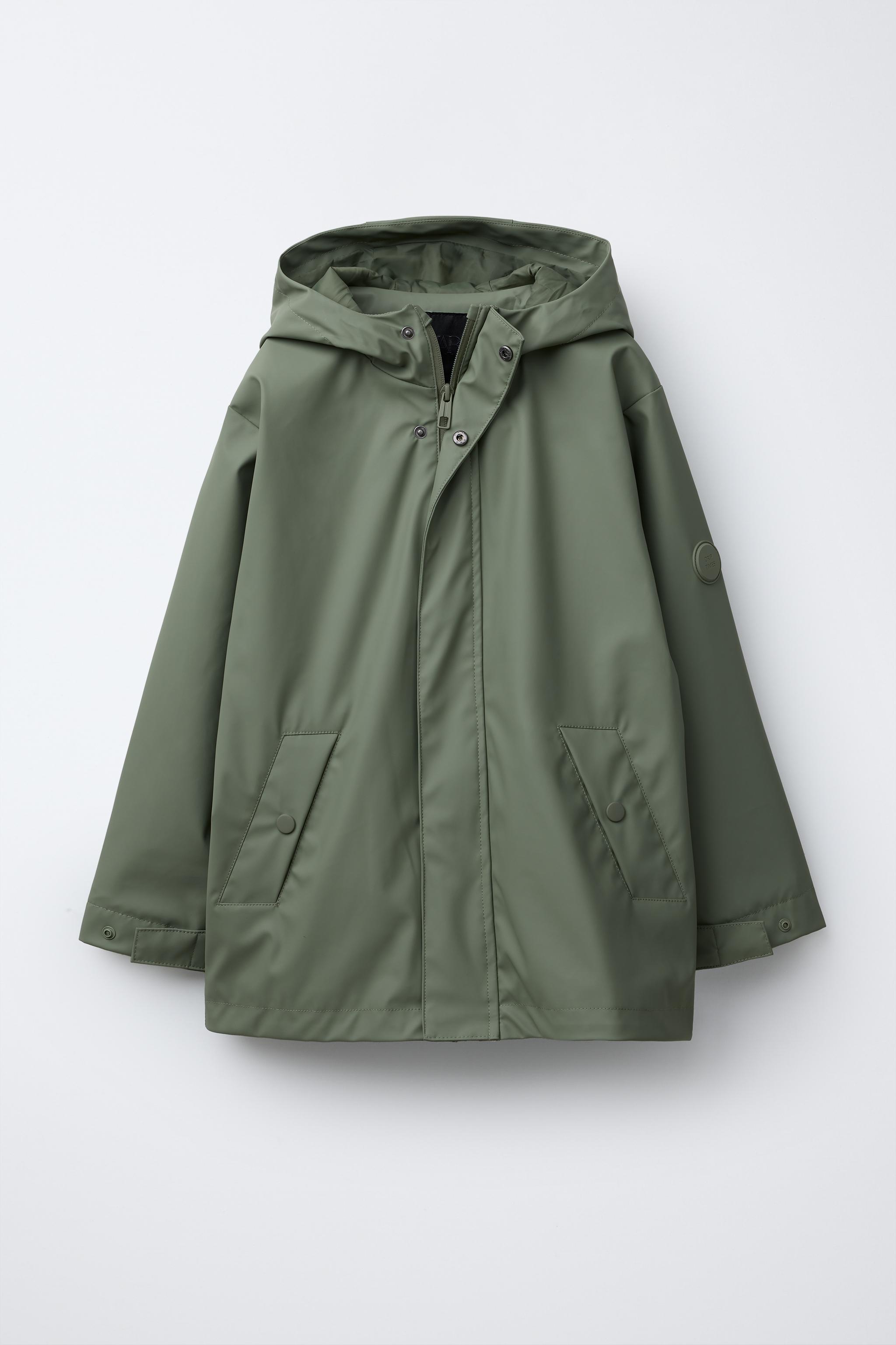 Parka Zara Womens Waterproof Jacket WATER REPELLENT RUBBERIZED