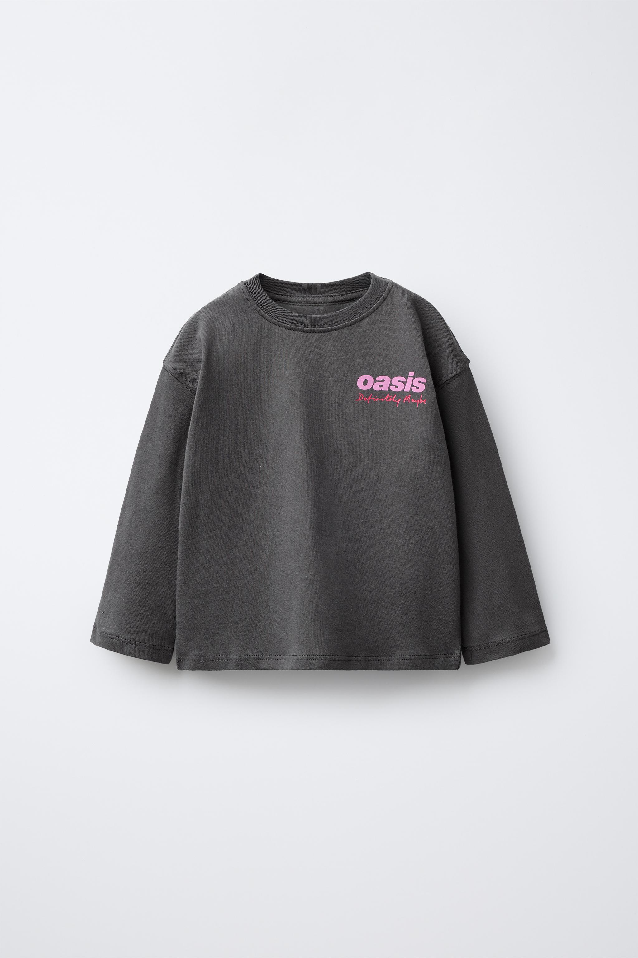 OASIS ® グリッターTシャツ - ブラック | ZARA Japan / 日本