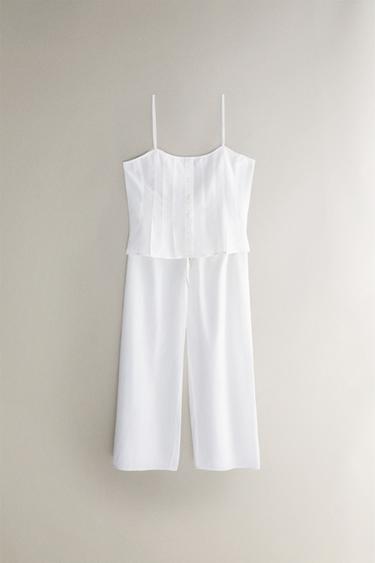 PANTALON CROP COUTURES - Blanc de Zara - Image 4