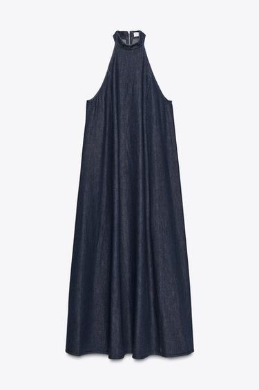 TRF HALTER DENIM DRESS - Navy blue by Zara - Image 6