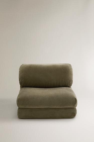 FOLDING CORDUROY CHAIR - Green by Zara