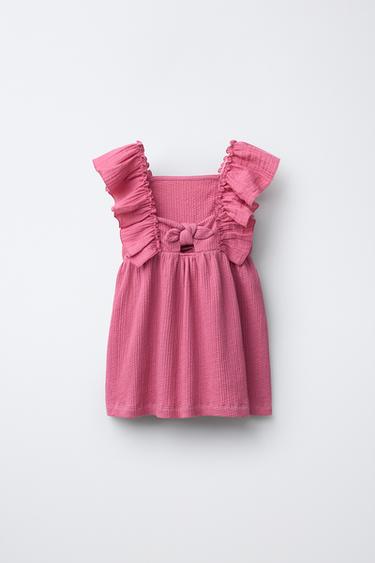 COMBINED TEXTURED DRESS - Dark pink by Zara